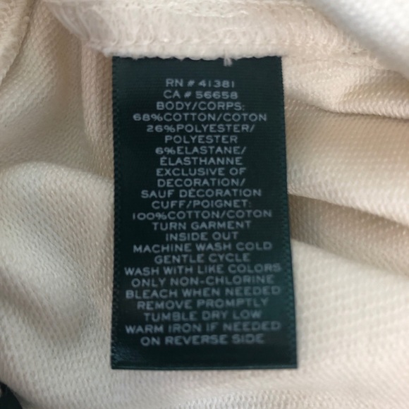 Lauren Ralph Lauren Ivory Cropped/Capri Sweatpants Medium - Picture 7 of 7